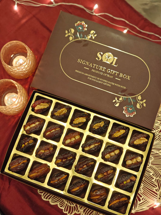 Signature Gift Box - 24 Pcs of Stuffed Dates with Dry Fruits