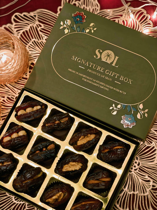 Signature Gift Box - 12 Pcs of Stuffed Dates with Dry Fruits
