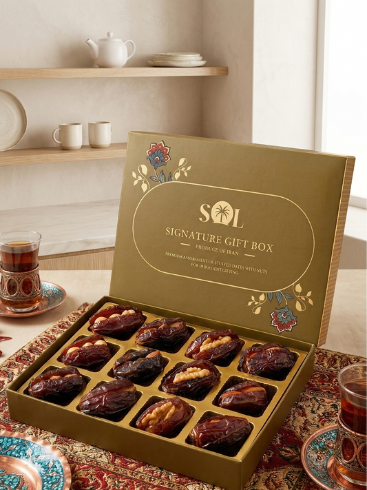 Signature Gift Box - 12 Pcs of Stuffed Dates with Dry Fruits